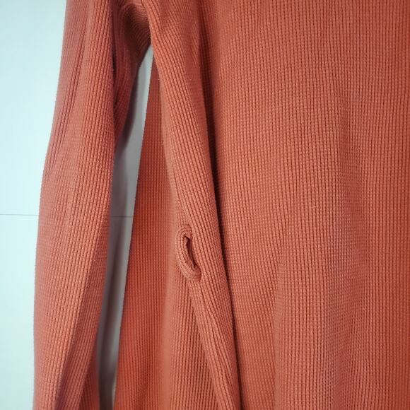 Merona Red Orange Waffle Knit Open Front Cardigan Large - Picture 4 of 11